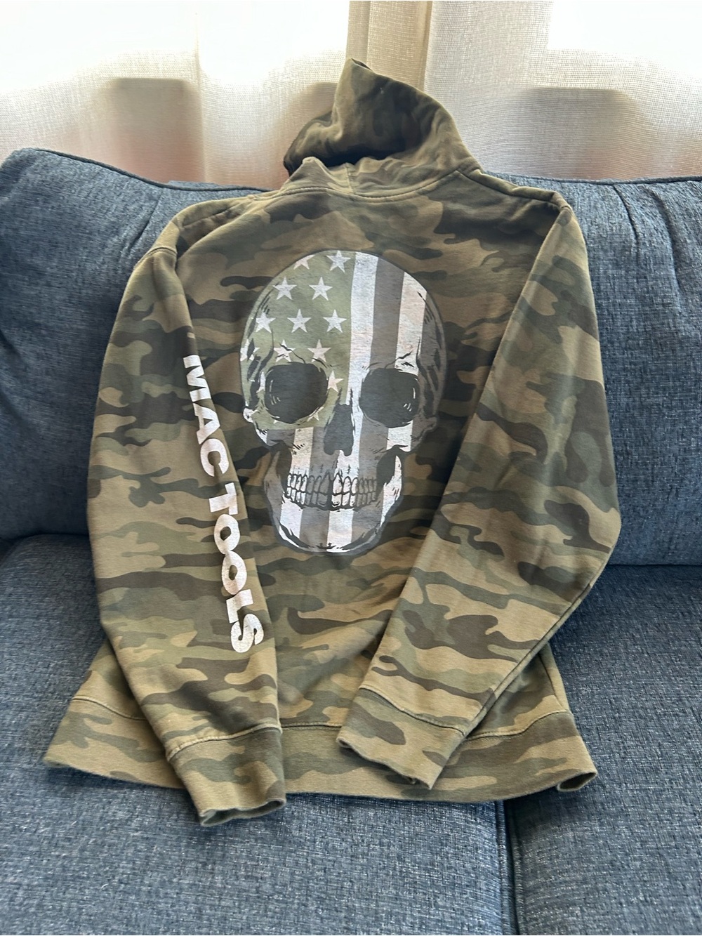 Camouflage Skull Hoodie with 'MAC TOOLS' Sleeve Logo